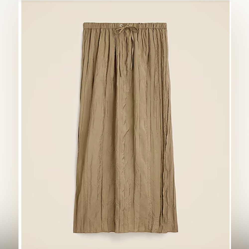 NWT J. Crew Crinkled Drawstring Midi Skirt in Black size XS - Picture 6 of 6